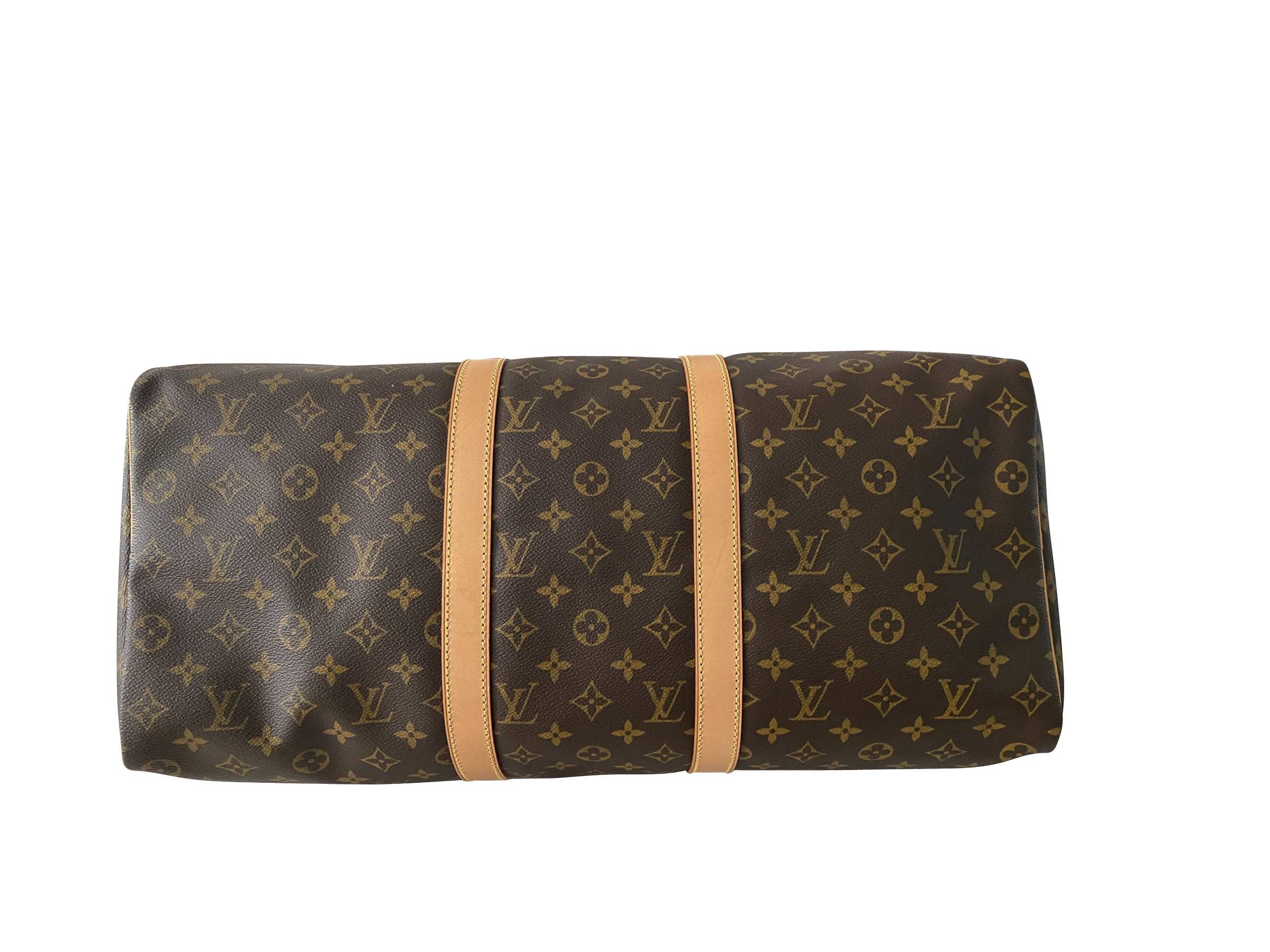 Leder Reisetasche mit Louis Vuitton Muster