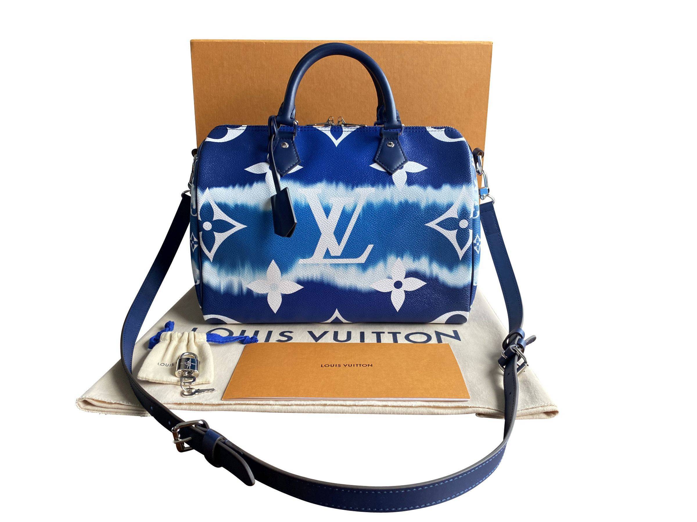 VERKAUFT - Louis Vuitton Tasche Speedy 30 Monogram Escale blau mit