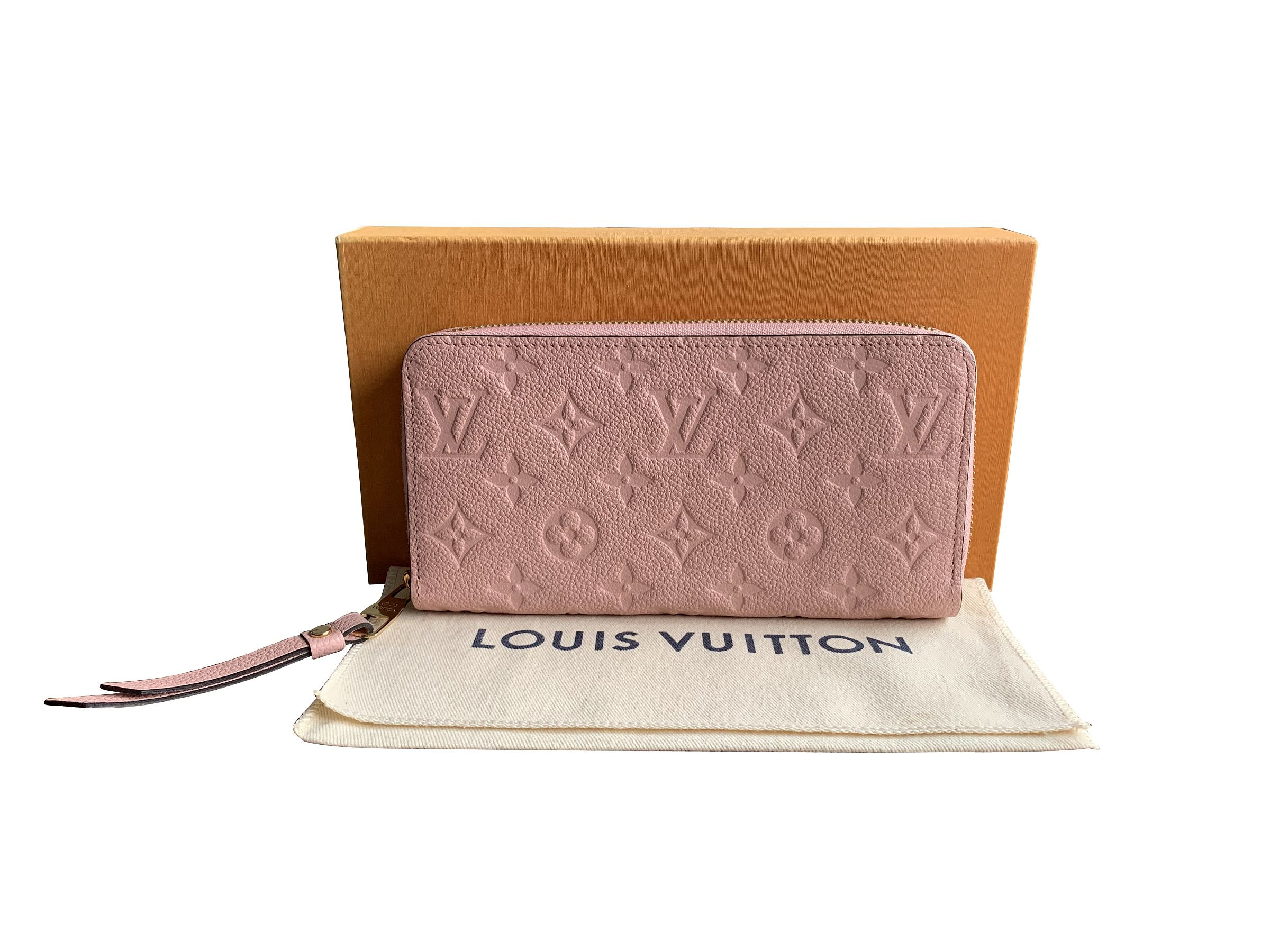 VERKAUFT - Seltenes Louis Vuitton Zippy (groß) Geldbörse Empreinte Leder * Rose  Ballerine * wieNEU